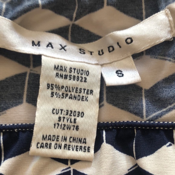 Max Studio Blue and White Drape Tank Blouse - Picture 3 of 3